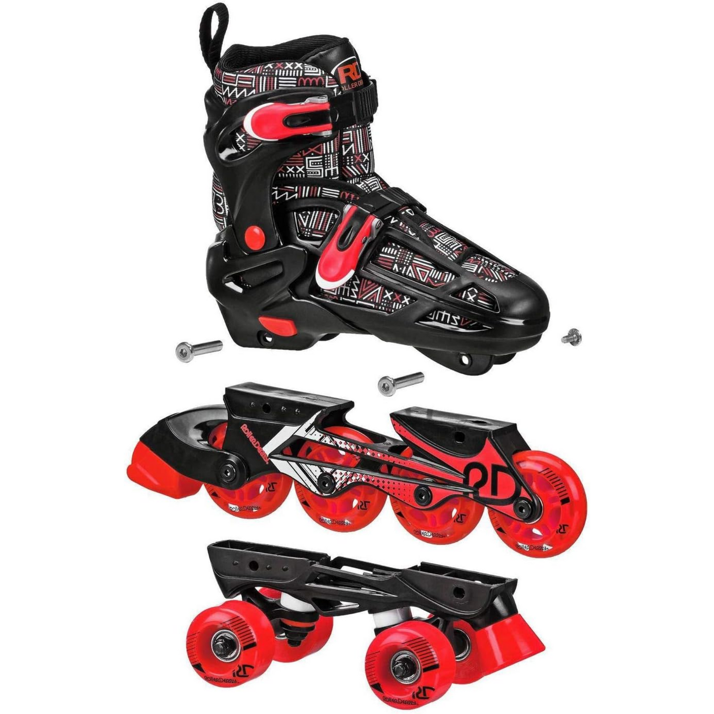 Roller Derby Adjustable Falcon 2-in-1 Combo Quad and Inline Skates