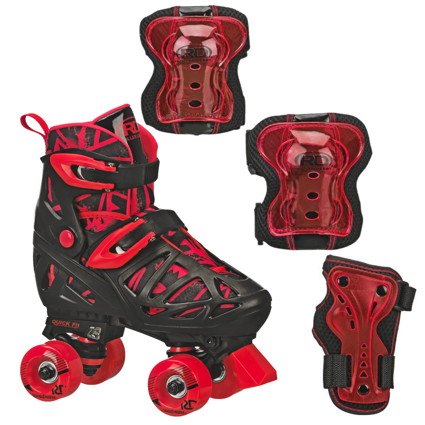 Trac Star Youth Boy's Adjustable Roller Skates with Tri-Pack Protective Gear