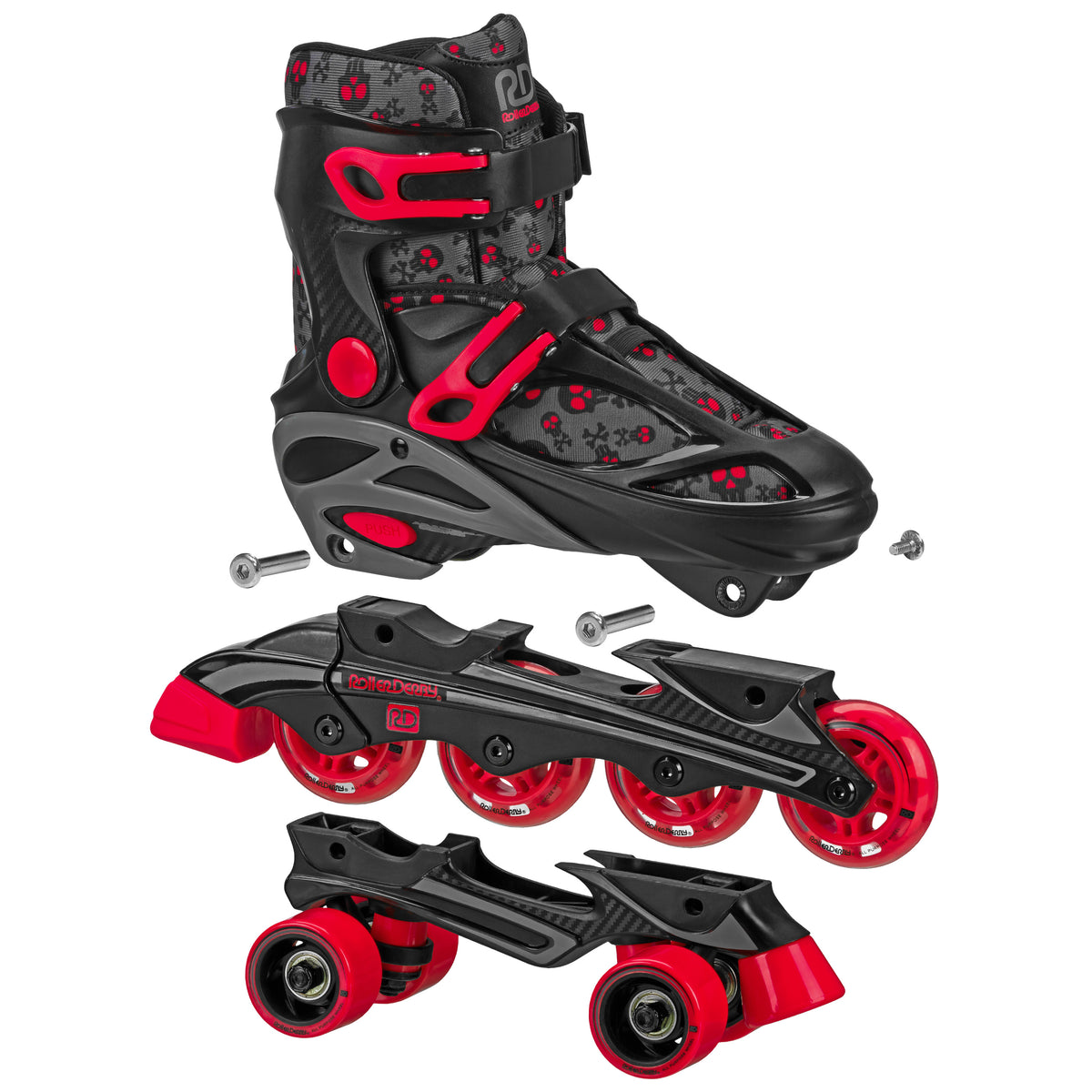 Roller Derby Boy's Adjustable 2-in-1 Quad and Inline Skates
