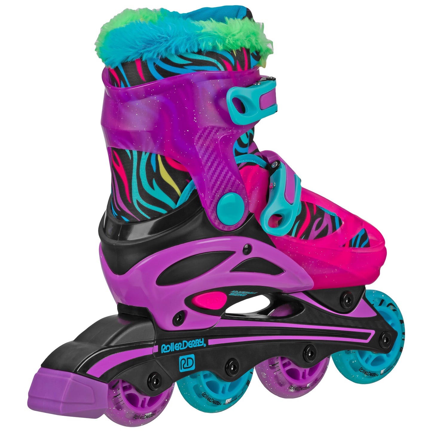 Roller Derby Girl's Adjustable 2-in-1 Quad and Inline Skates