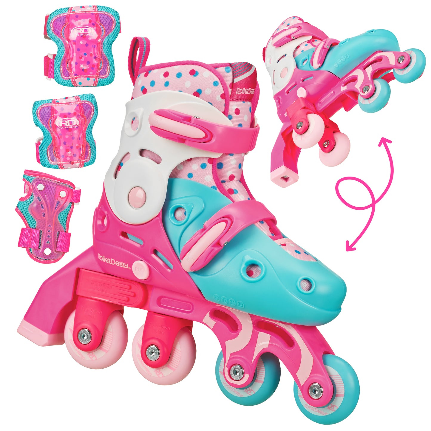 Switch Adjustable Girl's Roller Skates