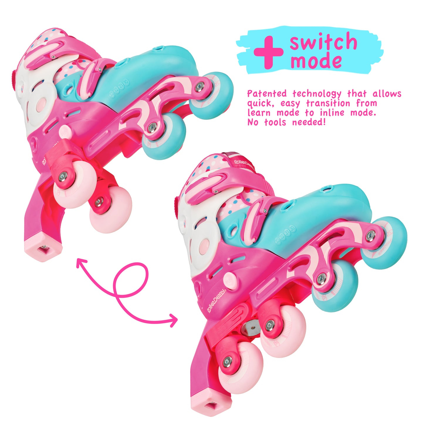 Switch Adjustable Girl's Roller Skates