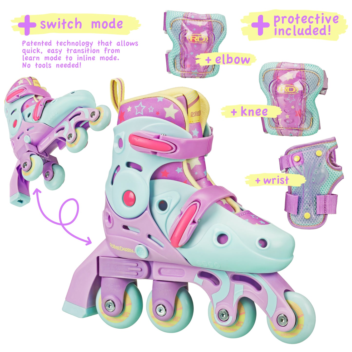 Switch Adjustable Girl's Roller Skates