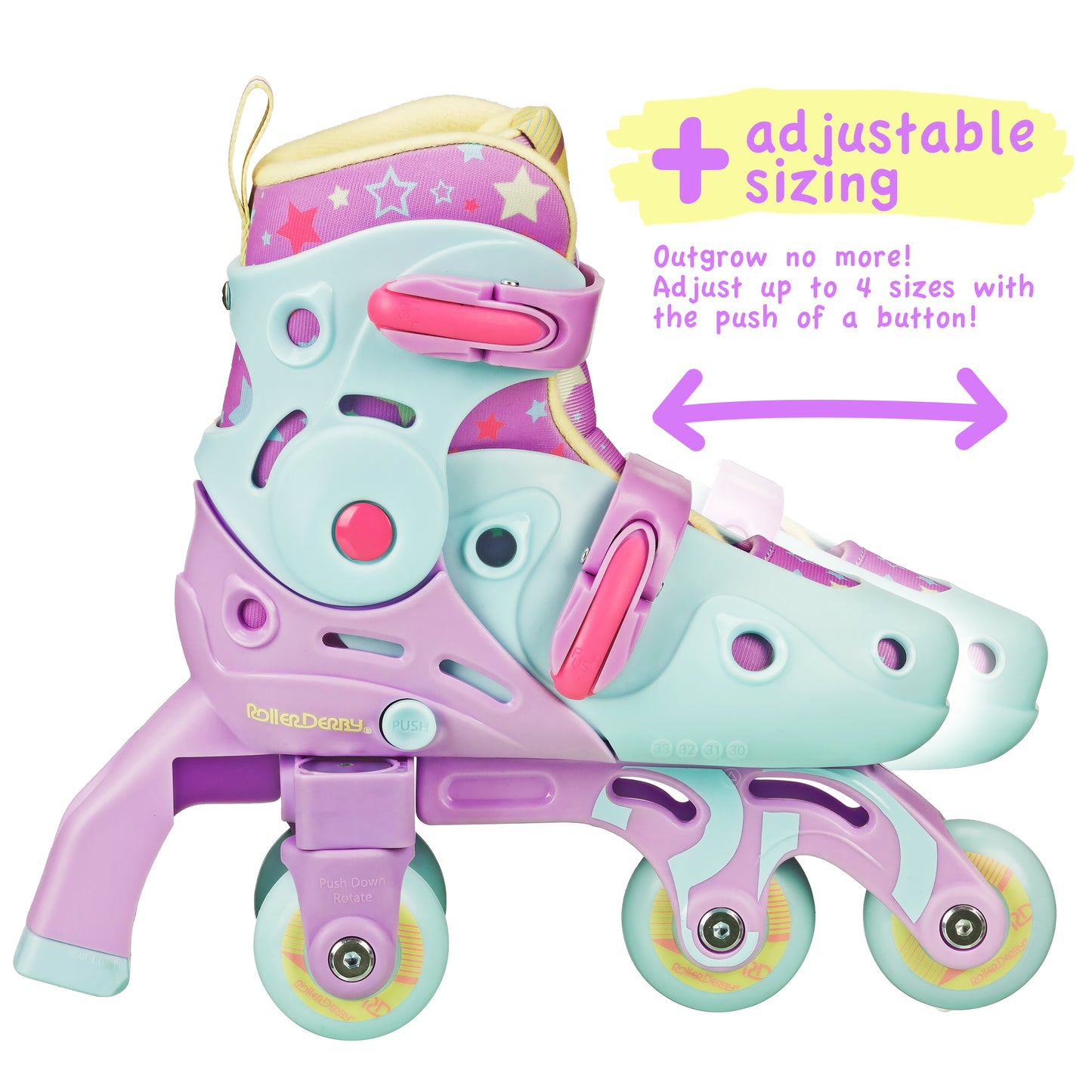 Switch Adjustable Girl's Roller Skates