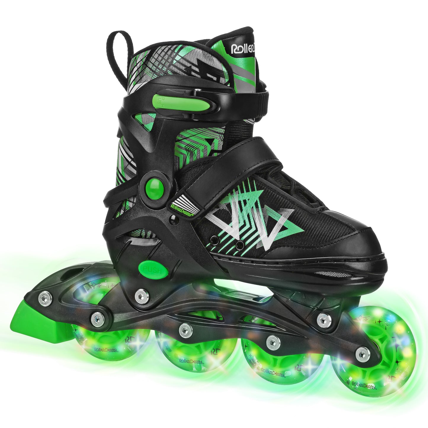 Stryde Lighted Boy's Adjustable Inline Skates with Tri-Pack Protective Gear