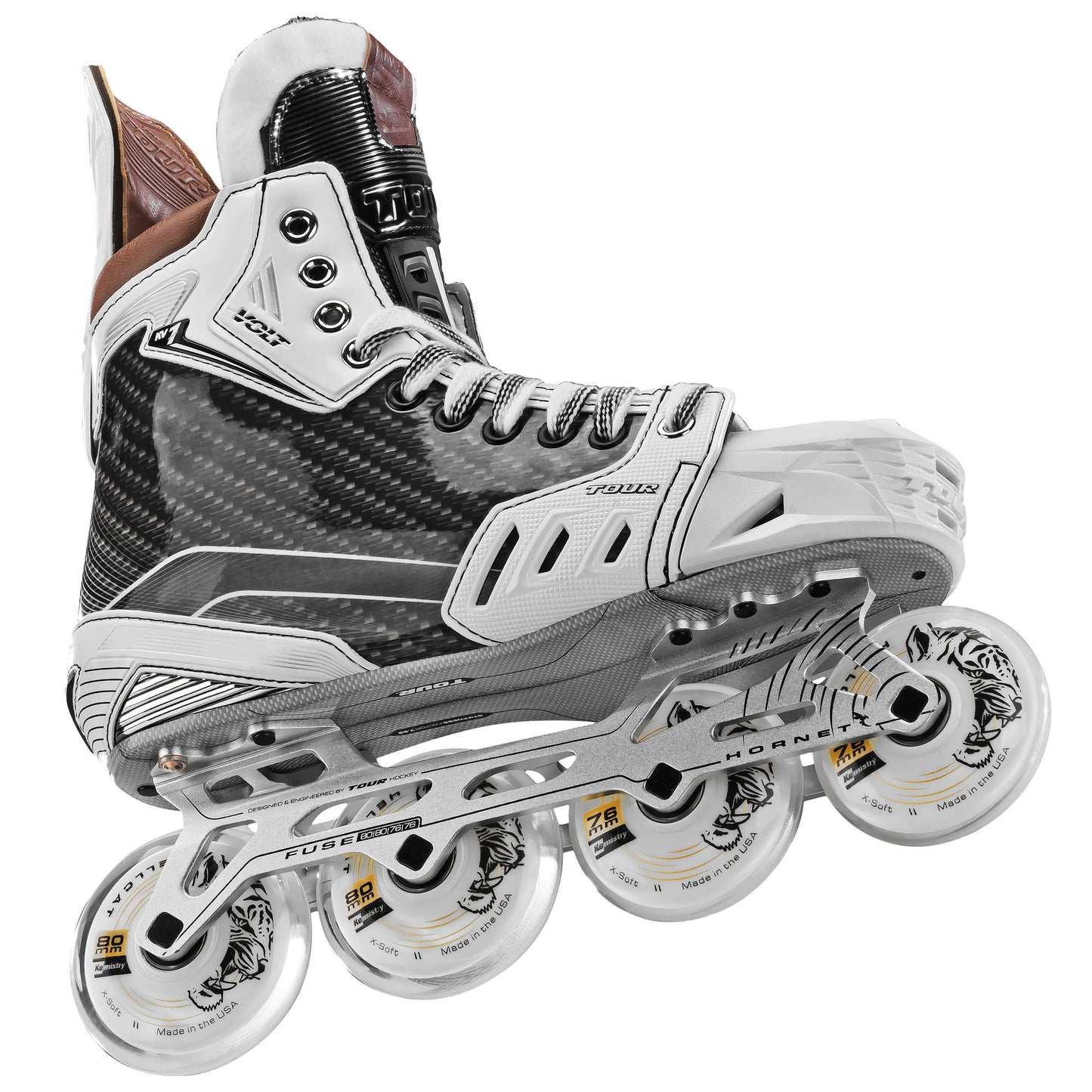 Volt KV1 White Roller Hockey Skates