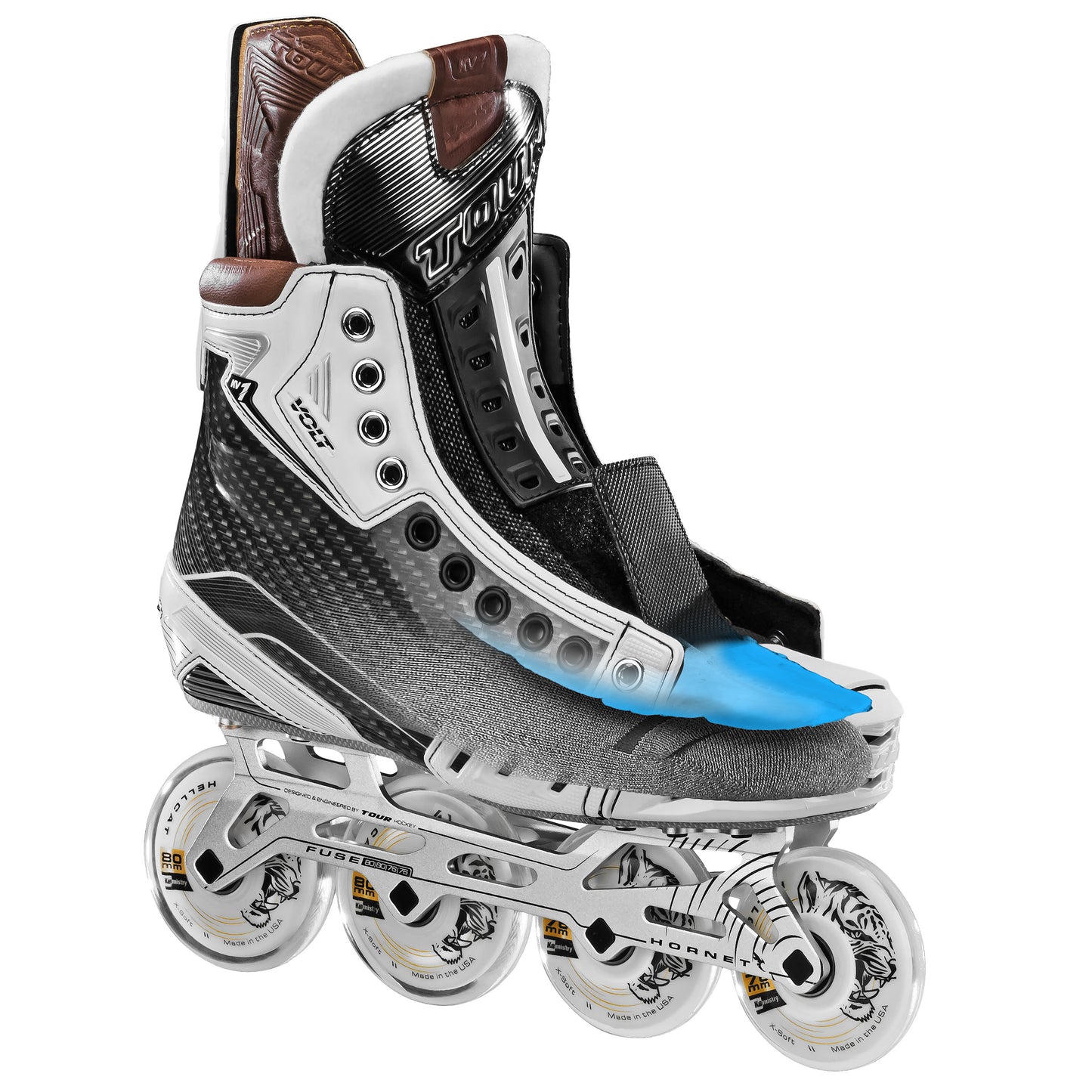 Volt KV1 White Roller Hockey Skates