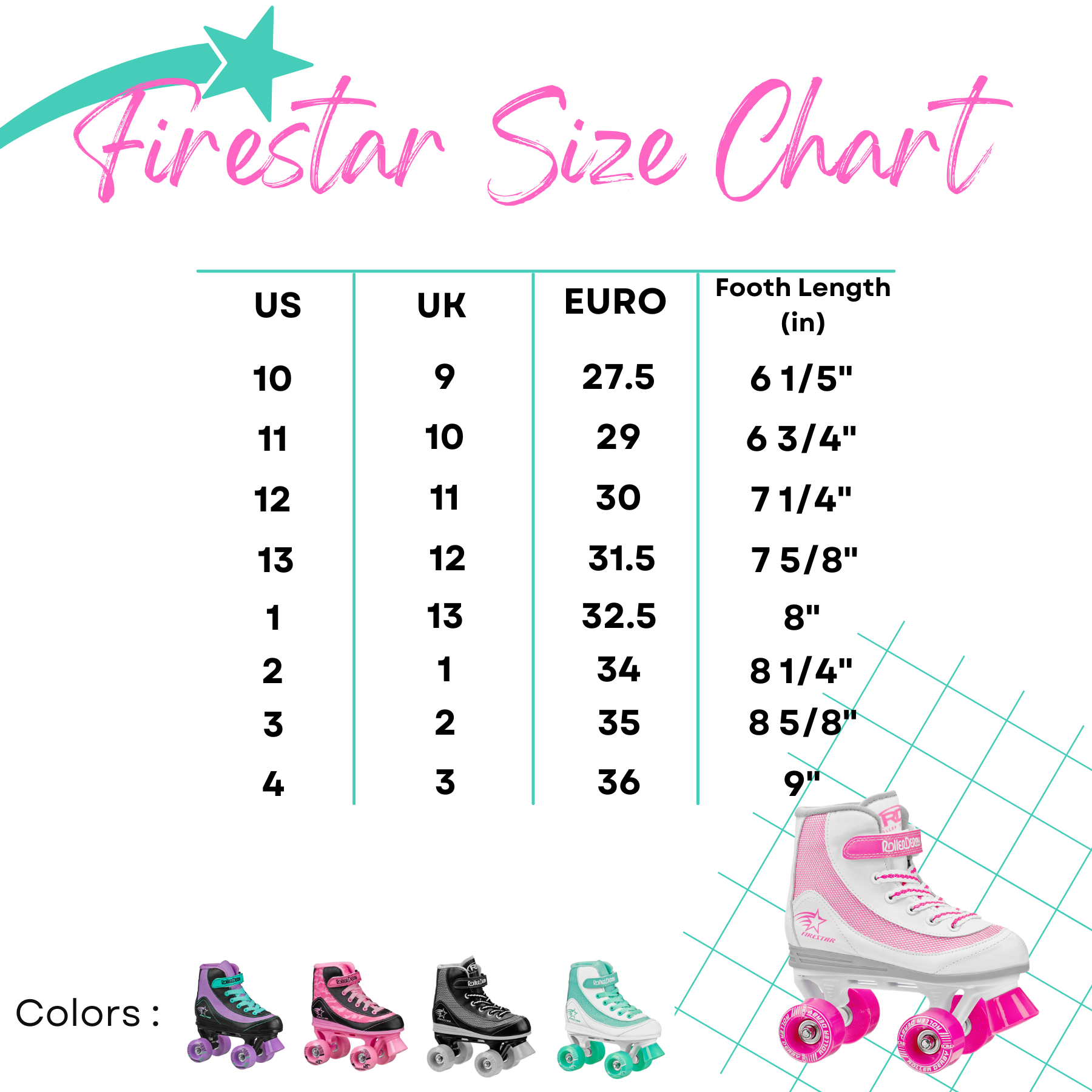 FireStar Youth Girl's Roller Skates Roller Derby